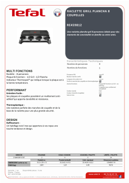 Tefal RE459812 Raclette Product fiche