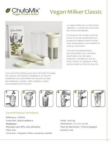 Product information | Chufamix filtre à laits végétaux Mortier Product fiche | Fixfr