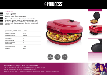 Product information | Princess 115001 Four à pizza Product fiche | Fixfr