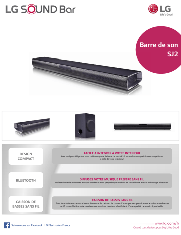 Product information | LG SJ2 Barre de son Product fiche | Fixfr