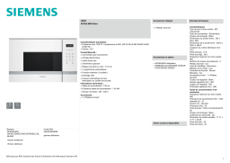 Siemens BF555LMW0 IQ500 Micro ondes encastrable Product fiche