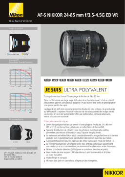 Nikon AF-S 24-85mm f/3.5-4.5G ED VR Nikkor Objectif pour Reflex Product fiche