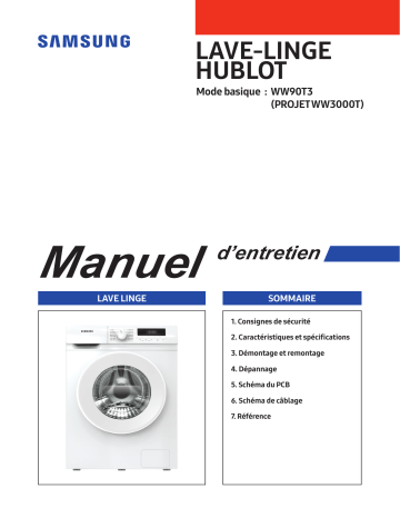 Manuel du propriétaire | Samsung WW70T303MB Lave linge compact Owner's Manual | Fixfr