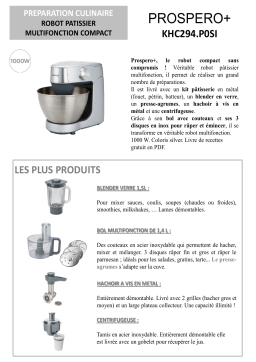 Kenwood PROSPERO KHC294.P0SI Robot pâtissier Product fiche