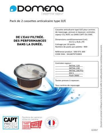 Product information | Domena x2 EMC TYPE D/E Cartouche anti-calcaire Product fiche | Fixfr