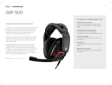 Product information | Epos Sennheiser GSP 500 Casque gamer Product fiche | Fixfr