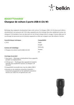 Belkin 24W 2xUSB-A noir Chargeur allume-cigare Product fiche