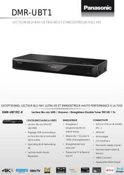 Panasonic DMR-UBT1 Enregistreur Blu-Ray Product fiche