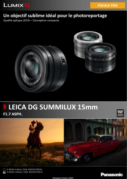Panasonic 15mm f/1.7 noir Leica DG Summilux Objectif pour Hybride Product fiche
