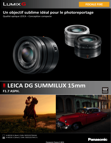 Product information | Panasonic 15mm f/1.7 noir Leica DG Summilux Objectif pour Hybride Product fiche | Fixfr