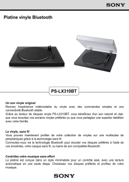 Sony PSLX310BT Platine vinyle Product fiche