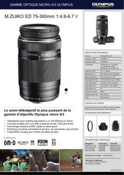 Olympus 75-300mm f/4.8-6.7 II noir M.Zuiko Objectif pour Hybride Product fiche