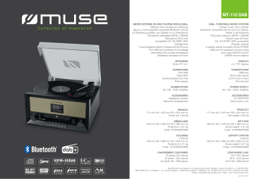 Product information | Muse MT-110 DAB Platine vinyle Product fiche | Fixfr