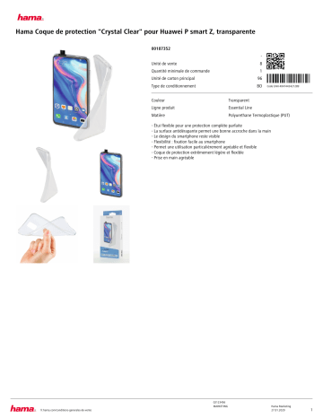 Product information | Hama Huawei P Smart Z Crystal transparent Coque Product fiche | Fixfr