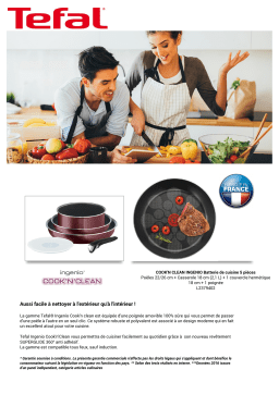 Tefal Ingenio Cook n clean L2379402 Batterie de cuisine Product fiche