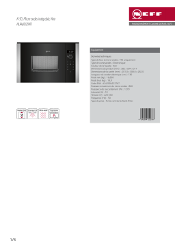 Neff HLAWD23N0 Micro-ondes encastrable Product fiche