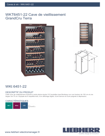 Product information | Liebherr WKt6451-22 Cave à vin vieillissement Product fiche | Fixfr