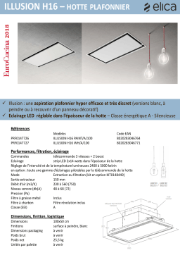 Elica ILLUSION H16 PAINT/A/100 Hotte plafond Product fiche