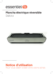 Essentielb EPL 2 Delicia r&eacute;versible Plancha &eacute;lectrique Owner's Manual