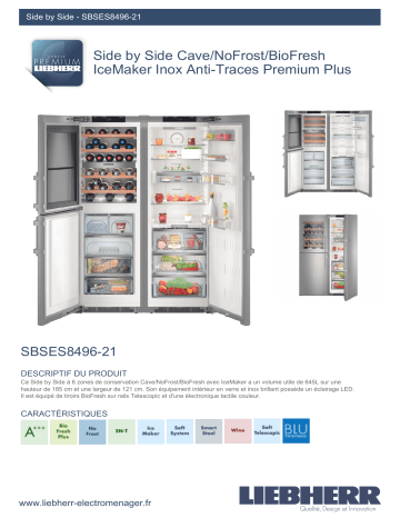 Product information | Liebherr SBSes8496-21 Réfrigérateur multi portes Product fiche | Fixfr