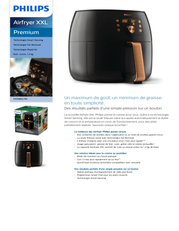 Product information | Philips Airfryer XXL HD9860/90 Airfryer Product fiche | Fixfr
