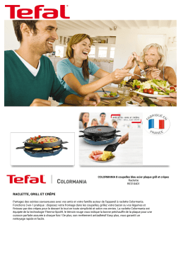 Tefal RE310401 Colormania 8 bleu acier Raclette Product fiche