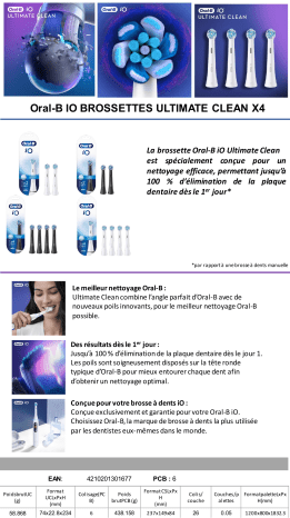 Product information | Oral-B iO ultimate Clean White X4 Brossette dentaire Product fiche | Fixfr