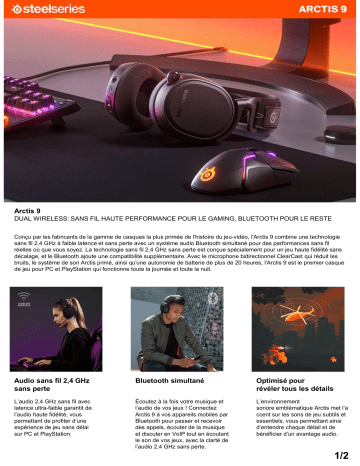 Product information | Steelseries Arctis 9 Casque gamer Product fiche | Fixfr