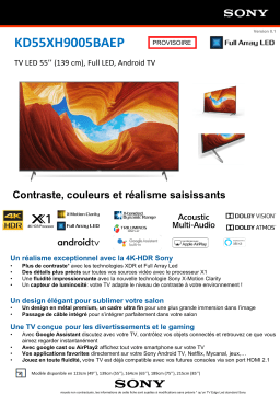 Sony KD55XH9005 Android TV Full Array Led TV LED Product fiche