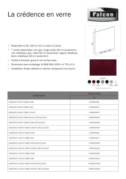 Falcon UNBSP1092MB/ cred 110 verre noir metalli Crédence Product fiche