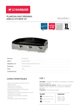 Le Marquier Original Adela 375 Inox V2 Plancha gaz Product fiche