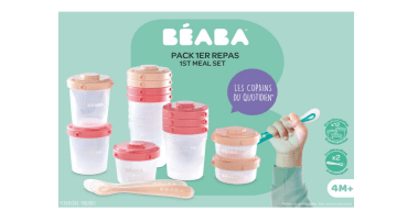 Product information | Beaba Pack 1er repas 913441 Set portions clip+ Pot de conservation Product fiche | Fixfr