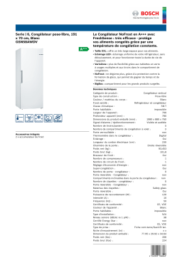 Bosch GSN58AWDV Congélateur armoire Owner's Manual