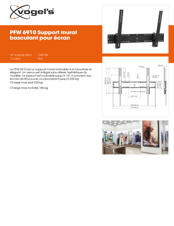 Product information | Vogel's PFW 6910 INCLIN jusqu'à 120'' Support mural TV Product fiche | Fixfr