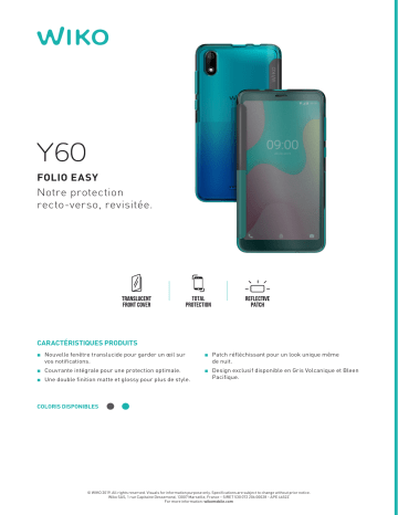 Product information | Wiko Y60 Easy gris Etui Product fiche | Fixfr