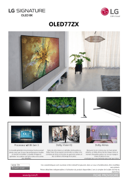 LG Signature 77ZX9 2020 TV OLED Product fiche