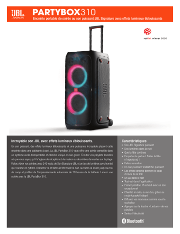 Product information | JBL PartyBox 310 Enceinte sono Product fiche | Fixfr