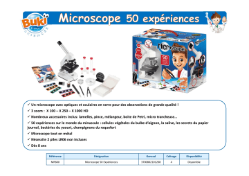 Product information | Buki Microscope 50 expériences Jeu éducatif Product fiche | Fixfr