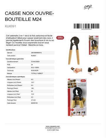 Product information | Easy Make ouvre-bouteillle Casse noix Product fiche | Fixfr