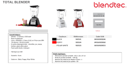 Blendtec Total Blender rouge Blender Product fiche