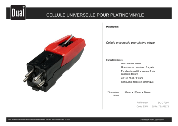 Product information | Dual DL-CT001 Cellule platine Product fiche | Fixfr