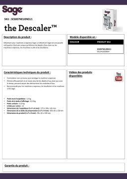 Sage Appliances Détartrant Nettoyant Product fiche