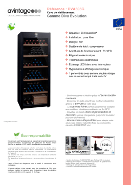 Avintage DVA305G Cave à vin vieillissement Product fiche