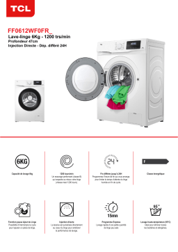 TCL FF0612WF0FR Lave linge hublot Product fiche