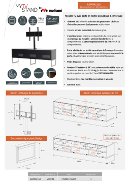 Meliconi Gerone 160 cm gris Meuble TV Product fiche