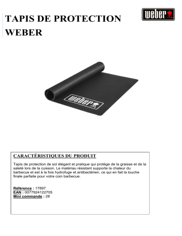 Product information | Weber Tapis de protection Product fiche | Fixfr