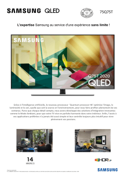 Samsung QE75Q75T 2020 TV QLED Product fiche