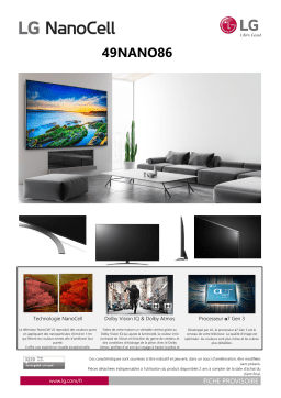 LG NanoCell 49NANO866 2020 TV LED Product fiche