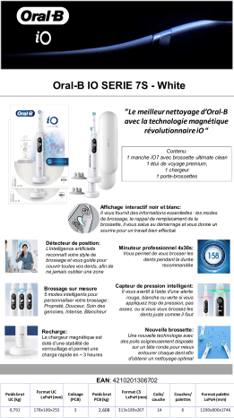 Product information | Oral-B IO Series 7S Blanc Brosse à dents électrique Product fiche | Fixfr