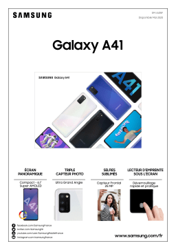 Samsung Galaxy A41 Noir Smartphone Product fiche